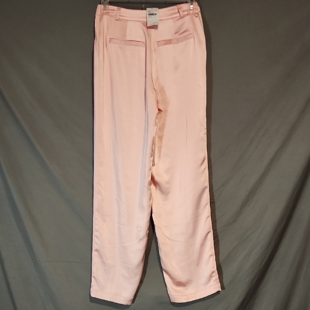 Good American NWT Women's Bubble Pink Satin Trousers In Size 4 - Picture 4 of 9